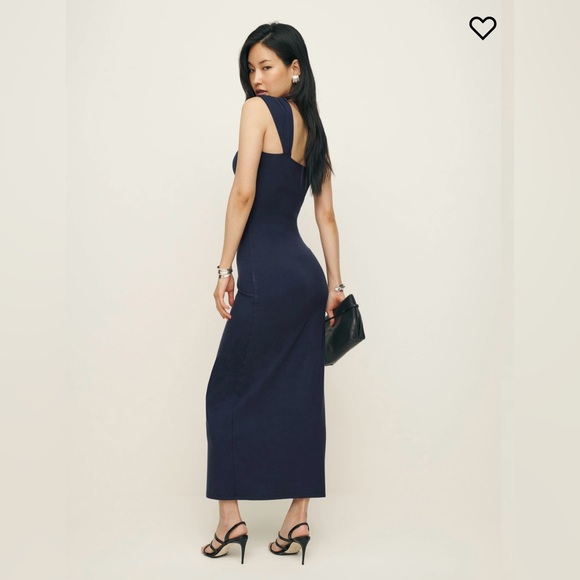 Reformation Xena Knit Dress, Navy, Size Large NWT - Picture 2 of 6